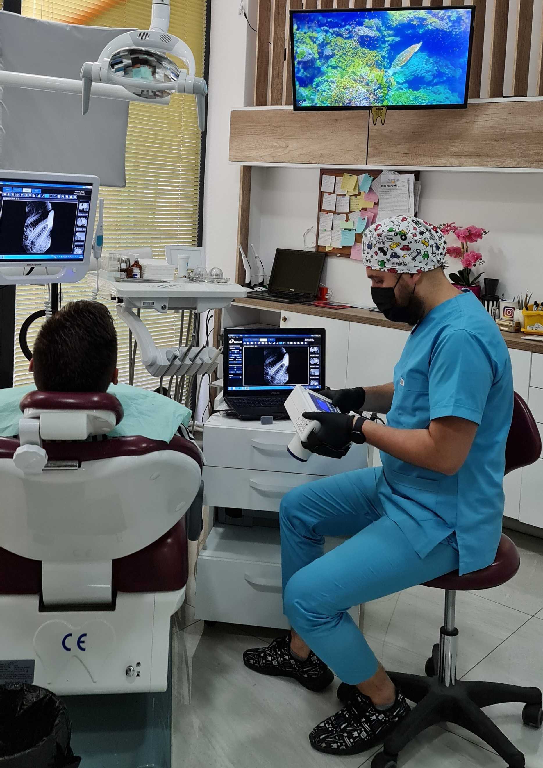 Dental professionals at work